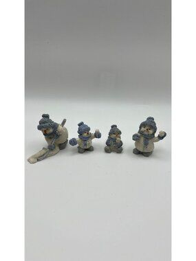 Encore Snow Buddies Miniature Snowmen Figurines Set Of 4 Winter Decor